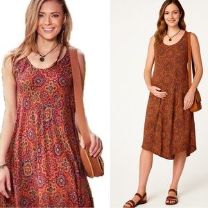 All Natural Bohemian Handkerchief Hem Dress – Maternity Friendly 🌸 One size S–XL